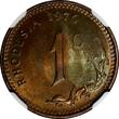 1 Cent Rhodesia Bronze 1976  NGC MS65 BN TONING KM# 10 (006)