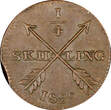 1/4 Skilling SWEDEN Carl XIV Johan Copper 1829  26 mm XF KM# 595 (21 349) Uncertified
