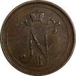 Finland Nicholas II Copper 1914 10 Penniä Mintage-605,000 XF KM# 14 (18 744) Uncertified