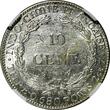10 Cents French Indo-China Silver 1937  1 Year Type NGC UNC DETAILS KM# 16.2 (3)