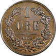 Bronze Sweden Carl XV Adolf  1872 L.A. 1 Ore UNC Condition KM# 705 (22 000)