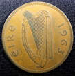 1 Penny Ireland Republic Bronze 1963  Hen with chicks KM# 11 (081) Uncertified