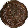 Bronze SWEDEN Oscar II (1872-1907)  1873 L.A. 1 Ore NGC MS63 BN KM# 728 (017)