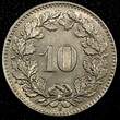 10 Rappen Switzerland Copper-Nickel 1953 B  UNC Toned KM# 27 (24 069)