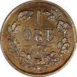1 Öre Sweden Carl XV Adolf Bronze 1864 L.A.  XF KM# 705 (21 032) Uncertified