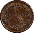1/6 Skilling Sweden Oscar 1855  Last Year Type Ch. UNC. Rainbow Toned KM# 656 (1)
