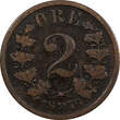 Bronze NORWAY Oscar II  1876 2 Ore Lion 1ST DATE FOR TYPE KM# 353 (20 838) Uncertified