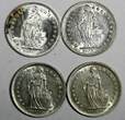 1/2 Franc Switzerland Silver LOT OF 4 COINS 1945-1958  aUNC-UNC KM# 23 (17 046)