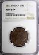 1/4 Skilling SWEDEN Gustav IV Adolf 1802  NGC MS62 BN KM# 564 (025)