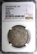 1/2 Rial Morocco Yusuf Silver AH1336 (1918)  PARIS Mint NGC MS63 Toned Y# 32 (35)