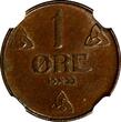 Bronze Norway Haakon VII  1925 1 Ore NGC MS63 BN BETTER DATE KM# 367 (098)