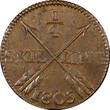 1/4 Skilling SWEDEN Gustav IV Adolf Copper 1805  UNC KM# 564 (21 401)