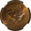 United Kingdom 1949 Farthing 1949 Great Britain George VI Bronze  NGC MS64 RB 1st Date KM# 867 (173)