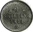 4 Skilling NORWAY Carl XV Silver 1871  1 YEAR TYPE Mintage-559,000 UNC KM# 337(9)