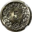5 Rappen SWITZERLAND Copper-Nickel 1955 B  NGC MS65 HELVETICA KM# 26 (004)