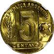 5 Centavos ARGENTINA Aluminum-Bronze 1944  NGC MS64 GEM BU COIN KM# 40 (030)