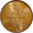 2 Öre Sweden Gustaf V Bronze 1950  Last Year Type BU KM#778 (21 948) Uncertified