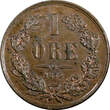 Bronze Sweden Carl XV Adolf  1872 L.A. 1 Ore UNC Condition KM# 705 (999)