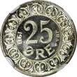 DENMARK Frederik VIII Silver 1911 VBP GJ 25 Ore NGC MS65 2 Year Type KM# 808 (6)
