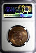 1/12 Shilling Jersey Elizabeth II Bronze 1960  NGC MS65 RB Nice Toned KM# 23 (12)