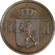 Bronze Norway Oscar II  1891 1 Ore Norwegian Lion KM# 352 (21 673) Uncertified