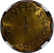 1/2 Piastre Cyprus BRITISH COLONY 1949  NGC MS64 RB 1 YEAR TYPE KM# 29 (138)