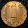 1 Santims LATVIA Bronze 1939  RED Toned UNC KM# 10 (26 657)