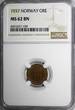 Bronze Norway Haakon VII  1937 1 Ore NGC MS62 BN KM# 367 (100)
