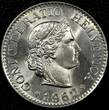 10 Rappen Switzerland Copper-Nickel 1962 B  UNC / BU KM# 27 (24 070)