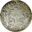 4 Soles BOLIVIA Simon Bolivar SILVER 1857 PTS FJ  KM# 123.2 (5072) Uncertified