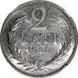 United Kingdom 2 Lati Latvia Silver 1926  NGC UNC DETAILS 2 YEARS TYPE KM# 8 (041)