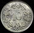 10 Rappen Switzerland Copper-Nickel 1962 B  UNC / BU KM# 27 (24 070)