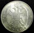 20 Dinara Yugoslavia Petar II Silver 1938  1 Year Type High Grade KM# 23 (23 770) Uncertified