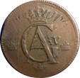 1 SKILLING SWEDEN COPPER 1802  OVERSTRUCK ON 2 ORE S.M. 1763 FULL DATE (374) Uncertified