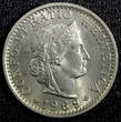 20 Rappen Switzerland Copper-Nickel 1969 B  UNC KM# 29a (23 585)
