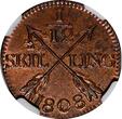 1/12 Skilling SWEDEN Gustaf IV Copper 1808  NGC MS63 RB FULL RED ! KM# 563 (034)