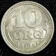 10 Øre Denmark Christian X Silver 1918 VBP; GJ  Last Year UNC KM# 818.1 (23 849)