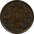 Bronze Norway Oscar II  1889 1 Ore XF Condition Norwegian Lion KM# 352 (9519) Uncertified