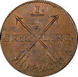 1/4 Skilling Sweden Carl XIV Johan Copper 1820  UNC KM# 595 (21 225)