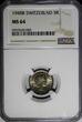 5 Rappen Switzerland Copper-Nickel 1948 B  NGC MS64 HELVETICA KM#26 (50)