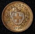 1 Rappen Switzerland 1936 B  Thin cross UNC KM# 3.2 (27 707)