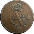 1 Skilling Sweden Copper 1802  Overstruck on 1748 2 OreS.M Fredrik I KM566 (4859) Uncertified