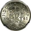 United Kingdom 6 Pence GREAT BRITAIN George VI Silver 1941  NGC AU58 KM# 852 (214)