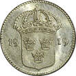 10 Öre SWEDEN Gustaf V Silver 1919 W  UNC TONED KM# 780 (21 908)