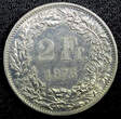 2 Francs SWITZERLAND Copper-Nickel 1976  PROOF LIKE FLASHY KM# 21a.1 (23 364)