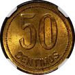 50 Centimos SPAIN II Republic Copper 1937 (34)  NGC MS63 RB KM# 754.1 (039)