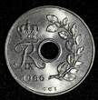 25 Øre DENMARK Frederik IX Copper-Nickel 1966  UNC/BU KM# 855.1 (27 716)