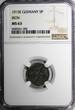 5 Pfennig Germany-Empire Wilhelm II Iron 1915 E  NGC MS63 WWI Issue KM# 19 (082)