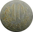 10 Centimes ALGERIA Iron 1916  30 mm J. Bory, Paris Ch. XF SCARCE KM# TnA6 (181 )