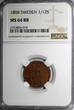 1/12 Skilling SWEDEN Gustaf IV Copper 1808  NGC MS64 RB 1 GRADED HIGHER KM563(74)